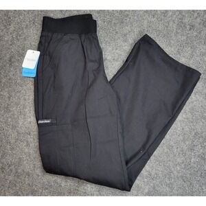 Cherokee Scrub Pants Womens XS Black Modern Classic Flexibles Mid Rise Elastic